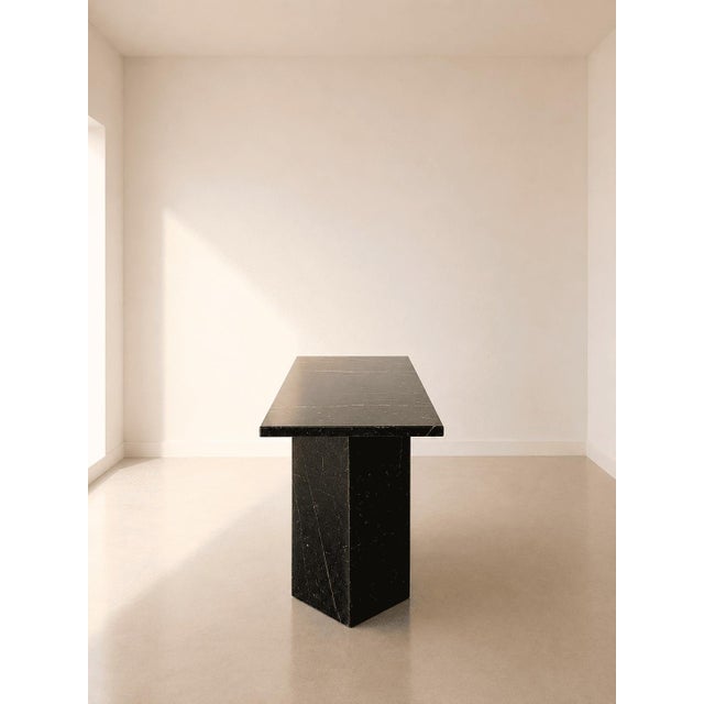 Console Table in Black Marquinia Marble, 1980s For Sale - Image 3 of 6