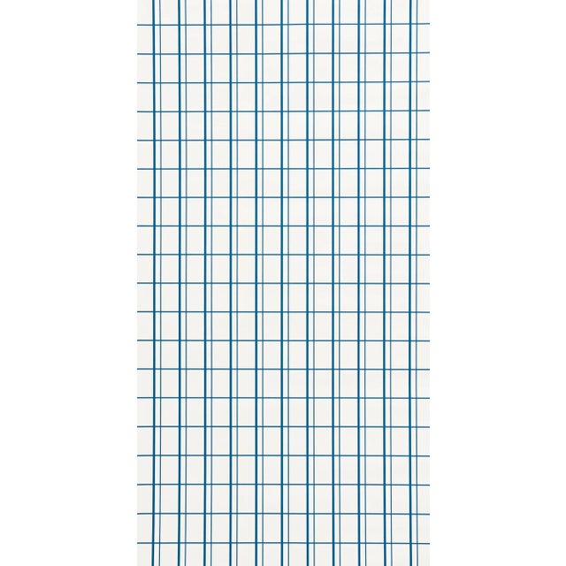 Contemporary Sample - Schumacher X David Oliver OttoWallpaper in Cobalt For Sale - Image 3 of 4