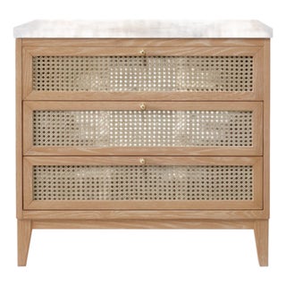 Matthew Izzo Home Wynn Cerused Oak Single Porcelain Sink, Two Door Bath Vanity With Carrara Marble Top and Brass Knobs For Sale