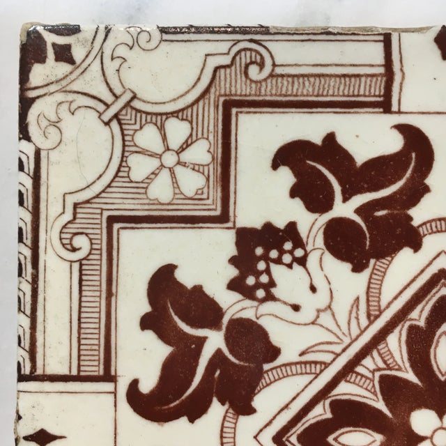 Victorian Victorian Josiah Wedgwood & Sons Tile - Brown For Sale - Image 3 of 7