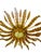 Large Spanish Sunburst Flush Mounts in Gilt Metal with Support Pair, 1950, Set of 2 For Sale - Image 3 of 10