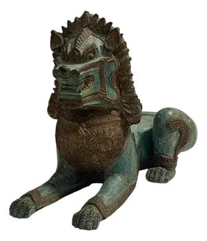 Bronze Temple Guardian Lion Statue