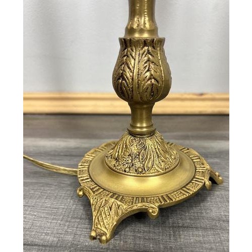 Rococo Vintage French Rococo Style Brass 3-Arm Candelabra For Sale - Image 3 of 9