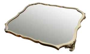 Art Deco French Silver Plated Sideboard Mirror Tray, 1920s