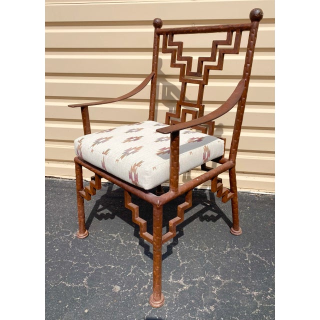 Metal Industrial Steel Ziggurat Armchairs, Set of 3 For Sale - Image 7 of 12