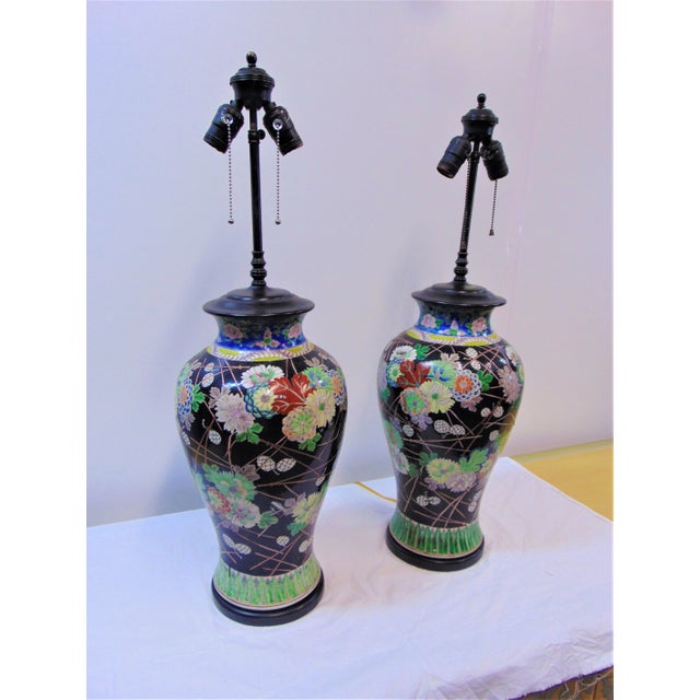 Chinese 19th Century Chinese Porcelain Vase Form Lamps- a Pair For Sale - Image 3 of 10