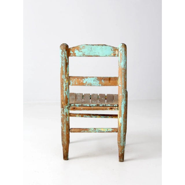 Vintage Wood Slat Children's Chair For Sale - Image 6 of 7