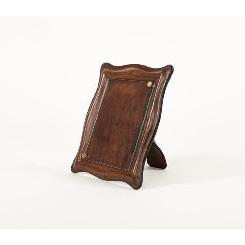 Mid-Century Picture Frame in Curved Leather and Glass, Italy, 1970s For Sale - Image 11 of 15