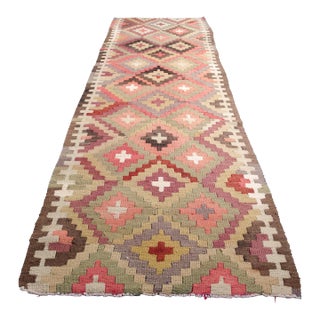 Vintage Triple Medallion Kilim Rug For Sale