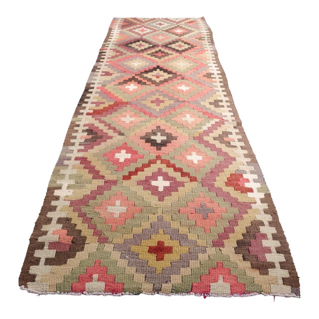 Vintage Triple Medallion Kilim Rug For Sale