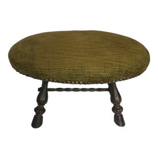 Hand Wrought Iron Foot Stool With Horse Hoof and Court Jester For Sale