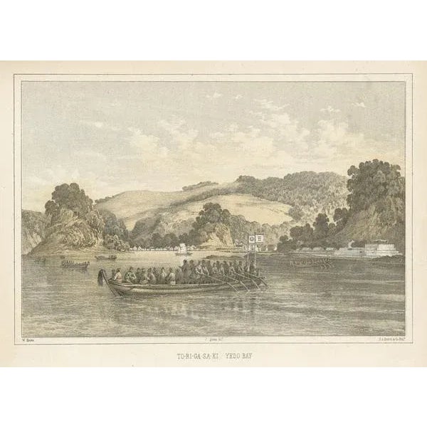 Antique Print of Tokyo Bay or Edo Bay Located in Southern Kantō, Japan, 1856 For Sale - Image 3 of 5