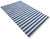 Mid-Century Modern Handmade Cotton Area Rug, Vegetable Dyed, Blue and Orange Striped Dhurrie -6'x9' For Sale - Image 3 of 13