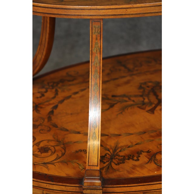 19th C Edward and Roberts Style 2 Tier Style Inlaid Desert Table For Sale - Image 14 of 16