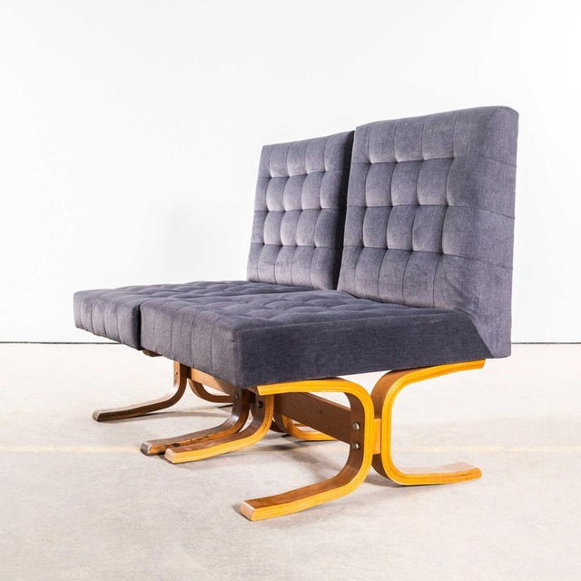 Gray Bratislava Side Chair in Grey Brushed Cotton by Ludvik Volak, 1970s For Sale - Image 8 of 11