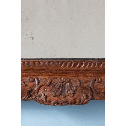 Wood French Carved Wood Mirror, Early 18th Century For Sale - Image 7 of 9