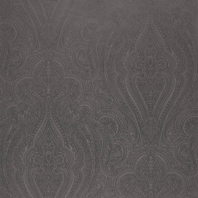 Contemporary Sample - Schumacher Breckenridge Paisley Wallpaper in Charcoal For Sale - Image 3 of 3