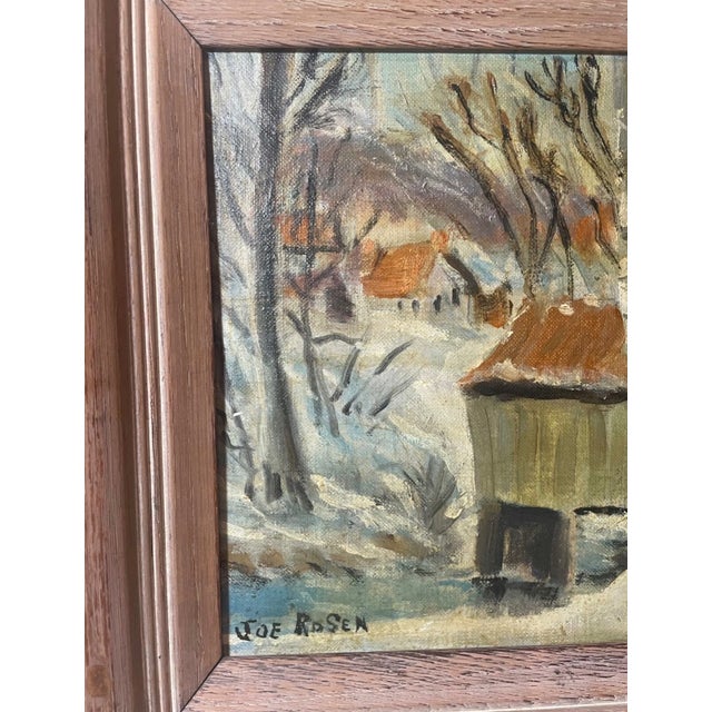 Antique Joe Rosen Oil / Board Winter Woodsy Landscape Expressionism Painting For Sale In New York - Image 6 of 8