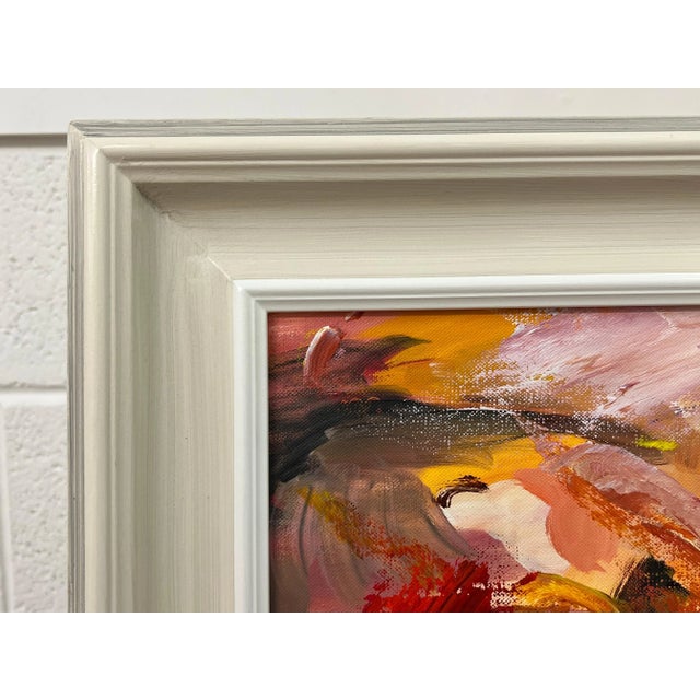 Pink Red & Orange Abstract Expressionist Painting by Contemporary British Artist For Sale - Image 9 of 12