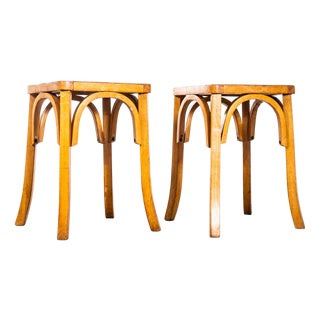 Low Bentwood Stools from Baumann, 1950s, Set of 2 For Sale