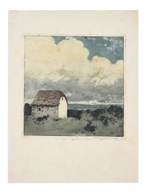 Luigi Kasimir, Cottage in the Countryside, 20th Century, Original Etching