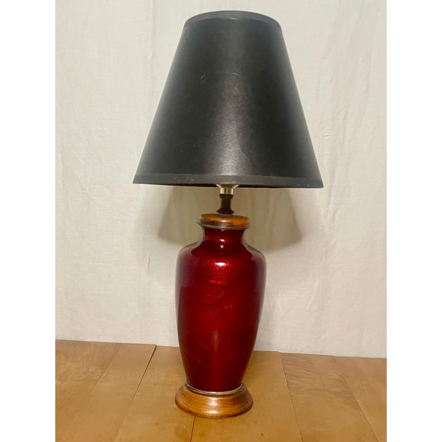 Pair of Antique Chinese Sang De Boeuf Oxblood Porcelain Vase Table Lamps — Late 19th/Early 20th Century For Sale - Image 4 of 9