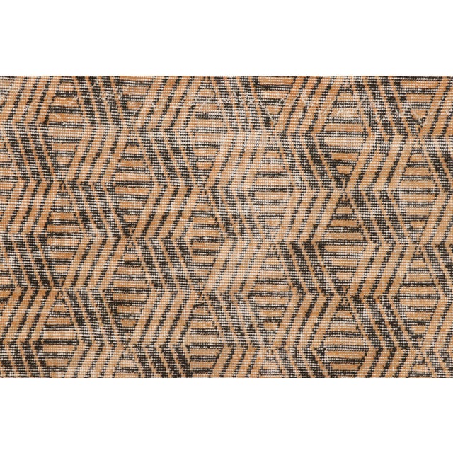 Mid-Century Modern Vintage Zeki Müren Rug in Gold With Brown Geometric Patterns, From Rug & Kilim For Sale - Image 3 of 8
