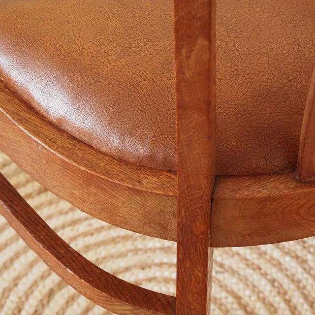Art Deco Oak Armchair, 1925 For Sale - Image 12 of 15