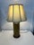 Green Vintage Wildwood Wood Body Hand Painted Italian Toile Design Lamp, Original Scalloped Edge Shade For Sale - Image 8 of 9
