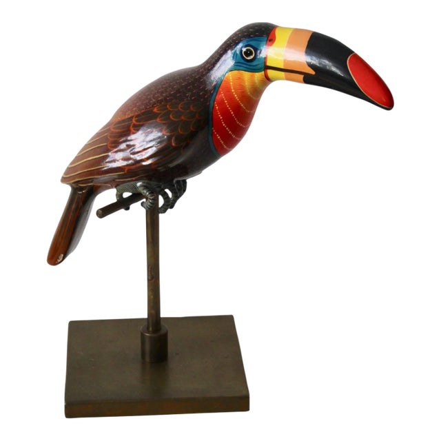 Sergio Bustamante a.p. Papier-Mâché on Brass Stand Vintage Mid Century For Sale