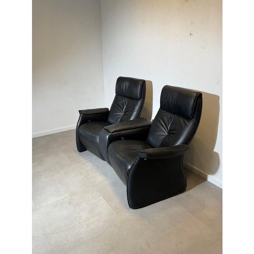 Duo Relax Cinema Chairs in Black Leather from Elastoform, Set of 2 For Sale - Image 5 of 8