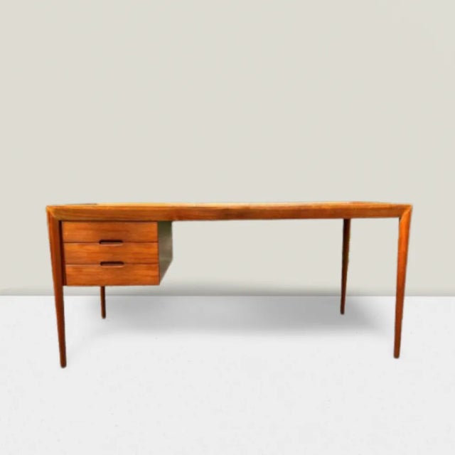 Teak Desk by E.R. Hansen / Haslev for Haslev Møbelsnedkeri, 1950s For Sale - Image 12 of 12