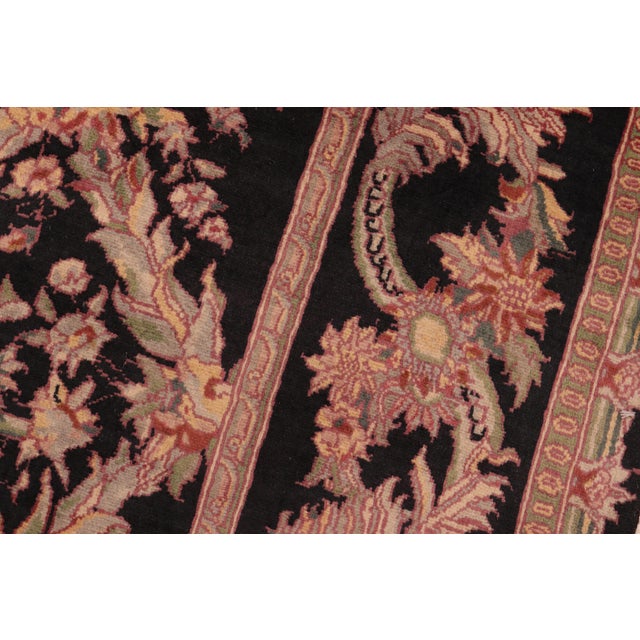 1990s Shabby Chic Trellis 1990's Pak-Persian Black/Rust Wool Rug - 6'1'' X 9'3'' For Sale - Image 5 of 9