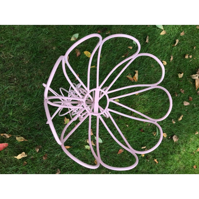 Cotton Candy Pink Metal Plant Stands - a Pair For Sale - Image 4 of 7