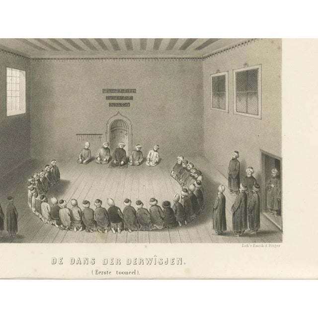 Dozy, Islamic Ritual Print Dance of the Dervishes Ceremony, 1863, Lithograph For Sale - Image 4 of 10