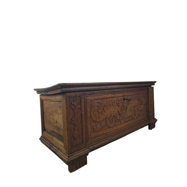 Italian Walnut Chest with Carved Grapes, 1799 For Sale - Image 6 of 10