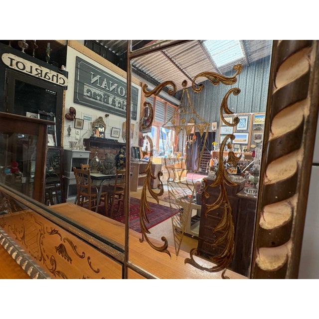 Gold Large Venetian Style Wall Mirror, France, 1955 For Sale - Image 8 of 18