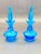 Aquamarine Blue Bohemian Glass Perfume Bottles, Set of 2 For Sale - Image 6 of 11