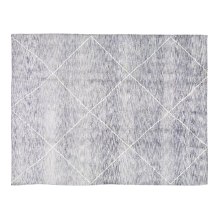 Contemporary Moroccan Beni Ourain Hand Knotted Wool Rug,8'1"X10'5" For Sale