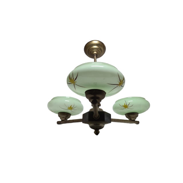 Art Deco Style Bakelite Chandelier, Poland, 1950s For Sale - Image 11 of 15