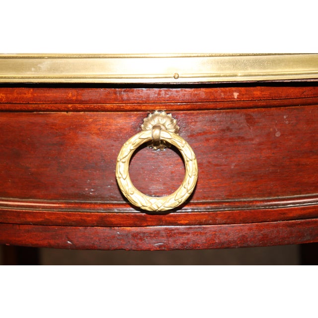 Pair French Louis XVI Style Marble Top & Bronze End Tables by Cassard Et Cie For Sale - Image 12 of 15