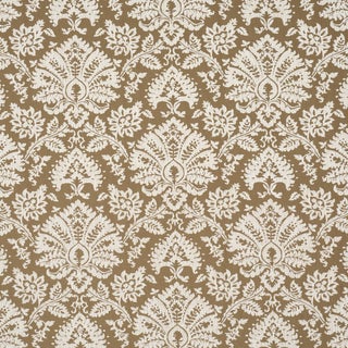 Schumacher Gianna Embroidery Fabric In Caramel For Sale