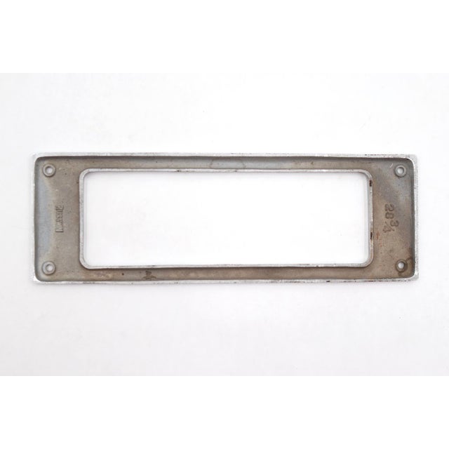 Metal Vintage 9.875 In. Rectangular Chromed Brass Mail Slot Set For Sale - Image 7 of 8