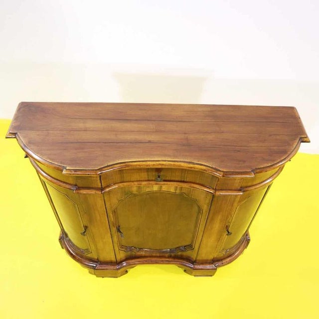 Wood Credenza with 3 Shaped Doors For Sale - Image 10 of 18