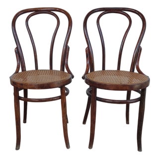 Italian Bentwood Bistro Chairs from Sautto and Liberale, 1940s, Set of 2 For Sale
