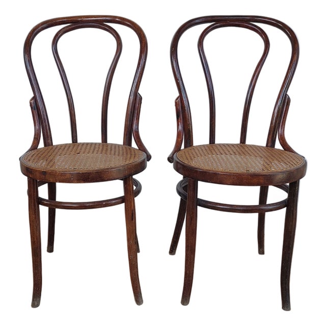 Italian Bentwood Bistro Chairs from Sautto and Liberale, 1940s, Set of 2 For Sale