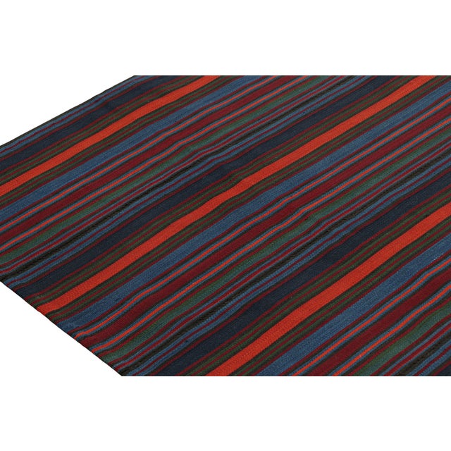 Vintage Bidjar Persian Jajim Kilim With Multicolor Stripes, From Rug & Kilim For Sale In New York - Image 6 of 7