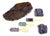 Modernist Agate Cheese Board Set with Knives and Coasters, India, Set of 6 For Sale