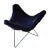 1970s Vintage Bauhaus Butterfly Chair Footrest With Blue Faux Fur Cover For Sale