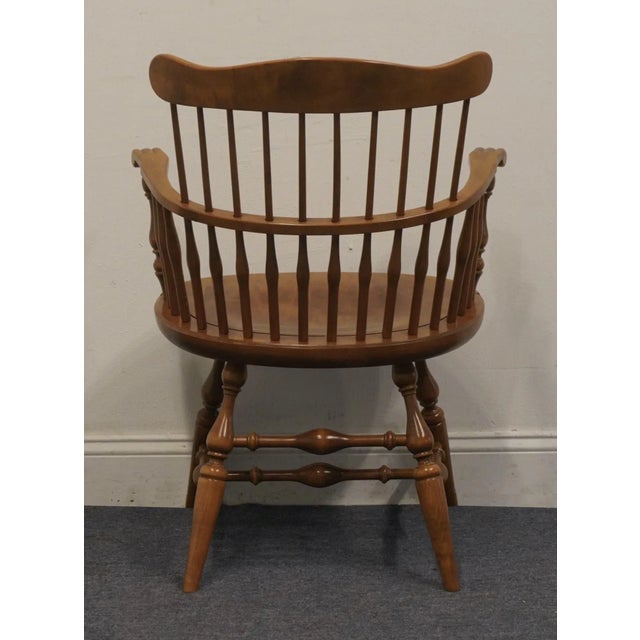 Ethan Allen Heirloom Nutmeg Maple Comb Back Dining Arm Chair 10-6102a For Sale In Kansas City - Image 6 of 10